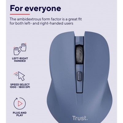 Миша Trust Mydo Silent, WL, синій