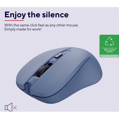 Миша Trust Mydo Silent, WL, синій