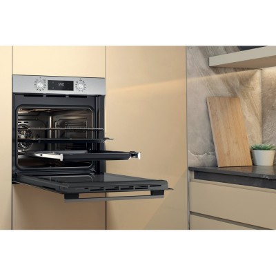 Духова шафа Whirlpool електрична, 71л, A+, дисплей, конвекція, телескопічні напрямні, нерж
