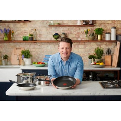 Каструля Tefal Jamie Oliver Home Cook, 8.4л, з кришкою, нержавіюча сталь, силікон