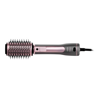 Фен-щітка Ardesto Brush Pink Touch, 1200Вт, 2 швидкості, 2 темп. режими, LED-дисплей, функція іонізації , 4 насадки, сірий+ рожевий