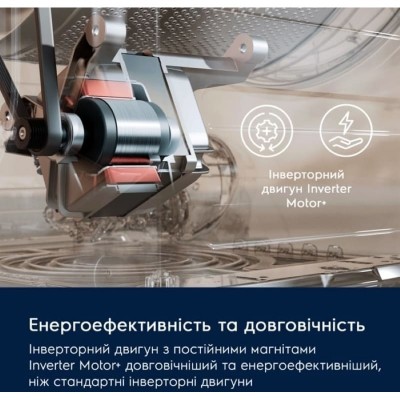 Пральна машина Electrolux фронтальна, 7кг, 1200, A, 48см, дисплей, інвертор, сріблястий темний