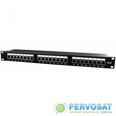 Патч-панель 19" 24xRJ-45 FTP cat.5е, 1U, тип 110 Cablexpert (NPP-C524-002)