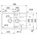 Мийка кухонна Franke Basis, фраграніт, прямокутник, з крилом, 780х500х200мм, чаша - 1,5, врізна, BFG 651-78, чорний матовий