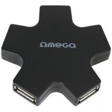 Концентратор OMEGA 4 Port USB 2.0 Hub Star black (OUH24SB)