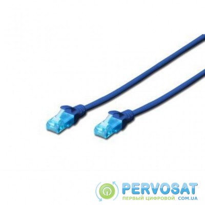 Патч-корд 5м, UTP, cat.5e, AWG 26/7, CCA, PVC, blue DIGITUS (DK-1512-050/B)