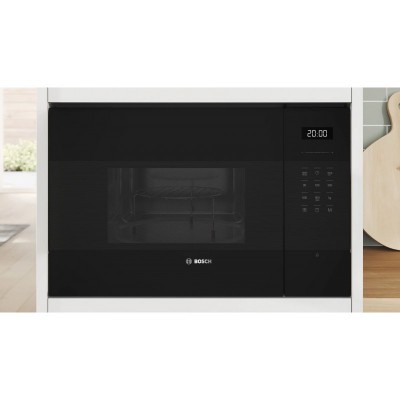 Мікрохвильова піч Bosch вбудована, 25л, електр. керув., 900Вт, гриль, дисплей, чорний