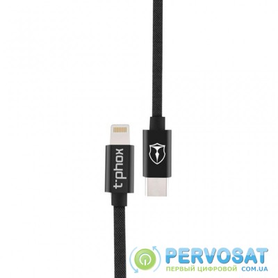 Дата кабель USB Type-C to Lightning 1.0m Speed T-LC811 Black T-PHOX (T-LC811 Black)