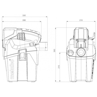 Пилесос акумуляторний Metabo AS 18 HEPA PC COMPACT, 18В, бак 6л, 2100л/хв, 3.8кг, без АКБ та ЗП