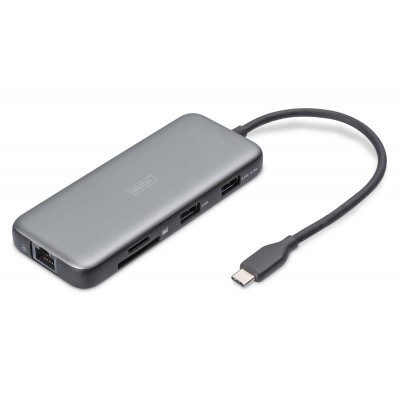 Док-станція DIGITUS USB-C > HDMI/2xUSB-A/USB-C/SD/MicroSD/RJ54
