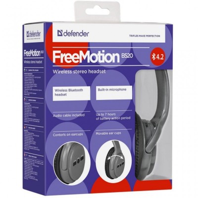Навушники Defender FreeMotion B520 Bluetooth Grey (63520)