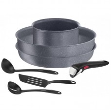 Набір посуду Tefal Ingenio Natural Force, змінна ручка, 7предметів, алюміній, бакеліт, пластик, сірий Набір посуду Tefal Ingenio Natural Force, змінна ручка, 7предметів, алюміній, бакеліт, пластик, сірий