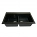 Набір кухонний Adamant Similar, штучний камінь, прямокут., без крила, 885x505x230мм, чаша - 2, врізна, чорний + змішувач + дозатор + ополіскувач склянок + коландер