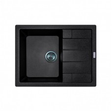 Мийка кухонна Adamant Anila, штучний камінь, прямокут., з крилом, 645х495х200мм, чаша - 1, врізна, чорний