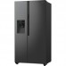 Холодильник SBS Gorenje, 179х70х92см, 2 двері, 376(190)л, А++, NF+, Інв., Зона св-ті, диспенсер, генератор льоду, Зовн. Диспл, чорний
