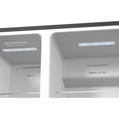 Холодильник SBS Gorenje, 179х70х92см, 2 двері, 376(190)л, А++, NF+, Інв., Зона св-ті, диспенсер, генератор льоду, Зовн. Диспл, чорний