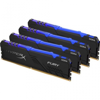 Модуль пам'яті для комп'ютера DDR4 128GB (4x32GB) 3200 MHz HyperX Fury RGB Kingston Fury (ex.HyperX) (HX432C16FB3AK4/128)
