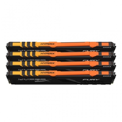 Модуль пам'яті для комп'ютера DDR4 128GB (4x32GB) 3200 MHz HyperX Fury RGB Kingston Fury (ex.HyperX) (HX432C16FB3AK4/128)