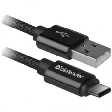 Дата кабель USB 2.0 AM to Type-C 1.0m USB09-03T PRO Black Defender (87814) Дата кабель USB 2.0 AM to Type-C 1.0m USB09-03T PRO Black Defender (87814)