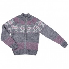 Кофта Tossy в'язана на блискавці сіра з орнаментом (326-92G-gray) Кофта Tossy в'язана на блискавці сіра з орнаментом (326-92G-gray)