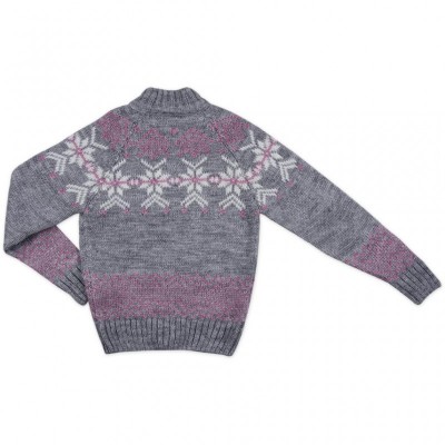 Кофта Tossy в'язана на блискавці сіра з орнаментом (326-92G-gray)