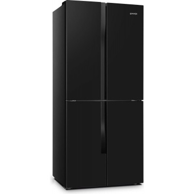 Холодильник SBS Gorenje, 182х64х80см, 4 двері, 265(129)л, А+, NoFrost+, Інвертор , Зона св-ті, Внутр. Диспл, Чорний