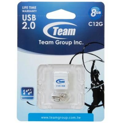 USB флеш накопитель Team 8GB C12G White USB 2.0 (TC12G8GW01)