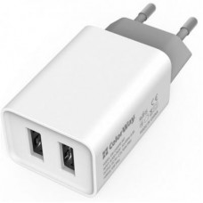 Зарядний пристрій ColorWay 2USB AUTO ID 2.1A (10W) (CW-CHS015-WT) Зарядний пристрій ColorWay 2USB AUTO ID 2.1A (10W) (CW-CHS015-WT)