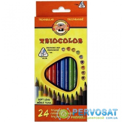 Карандаши цветные KOH-I-NOOR 3134 Triocolor, 24шт, set of triangular coloured pencils (3134024004KS)
