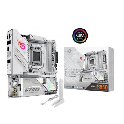 Материнcька плата ASUS ROG STRIX B850-G GAMING WIFI sAM5 B850 4xDDR5 M.2 HDMI DP WiFi BT mATX білий