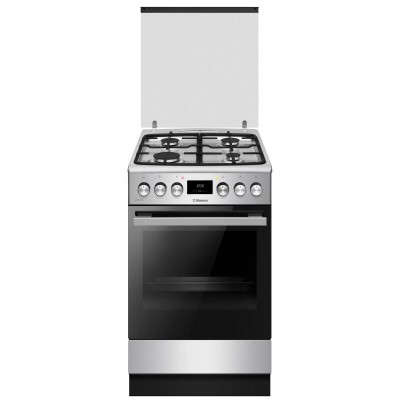 Плита комбінована Hansa, 50х60см, 65л, чавун, газ контр., дисплей, сірий