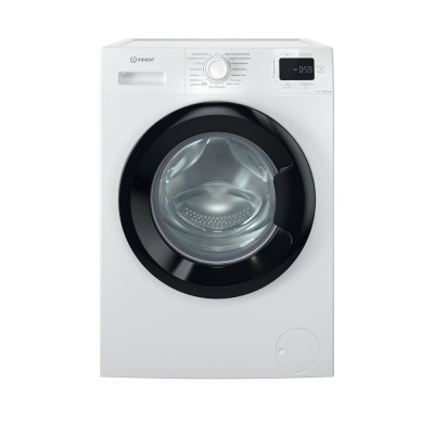Пральна машина Indesit фронтальна, 7кг, 1200, A+++, 49.6см, дисплей, пара, інвертор, люк чорний, білий
