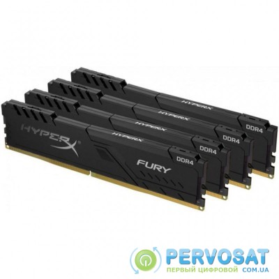 Модуль памяти для компьютера DDR4 64GB (4x16GB) 2666 MHz HyperX Fury Black Kingston (HX426C16FB3K4/64)