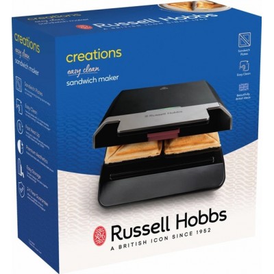 Сендвічмейкер Russell Hobbs, 750Вт, 1 пластина-сендвіч, корпус-пластик, чорний