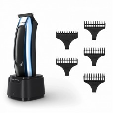 Тример Rowenta Barber Experience, для голови, бороди, мережа+акум., роторний мотор, насадок-5, нержавіюча сталь з покриттям DLC, чорно-синій Тример Rowenta Barber Experience, для голови, бороди, мережа+акум., роторний мотор, насадок-5, нержавіюча сталь з покриттям DLC, чорно-синій