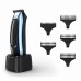 Тример Rowenta Barber Experience, для голови, бороди, мережа+акум., роторний мотор, насадок-5, нержавіюча сталь з покриттям DLC, чорно-синій