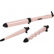 Мультистайлер Babyliss Curl & Wave Trio Styler, 58Вт, темп.режимов-2, 180°C, 210°C , термо килимок, рукавиця, кераміка, чорно-рожевий