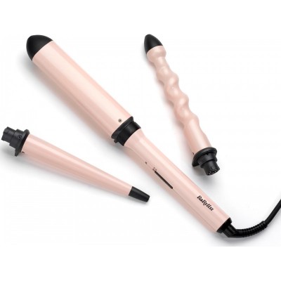 Мультистайлер Babyliss Curl & Wave Trio Styler, 58Вт, темп.режимов-2, 180°C, 210°C , термо килимок, рукавиця, кераміка, чорно-рожевий