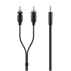 Кабель мультимедійний jack 3.5mm - M/RCA-Mx2, portable, 5m, black/gold Belkin (F3Y116BT5M)