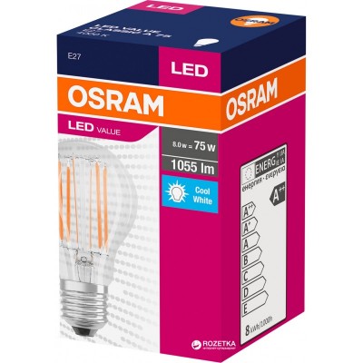 Лампа світлодіодна OSRAM LED OSRAM V FIL A75 7,5W 4000K E27