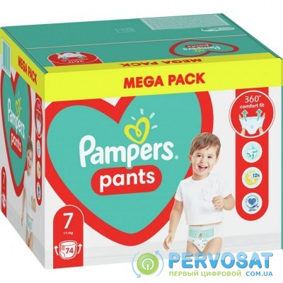 Подгузник Pampers трусики Pants Giant Размер 7 (17+ кг) 74 шт. (8006540069622)