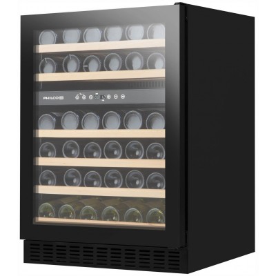 Холодильник Philco для вина, 85 х 59,5 х 57, холод.відд.-135л, зон - 2, бут-46, диспл, підсвітка, чорний