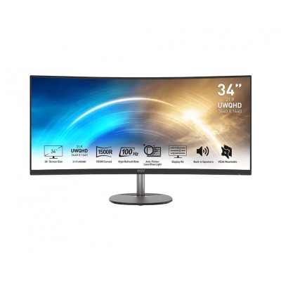 Монітор MSI 34&quot; PRO MP341CQ 2xHDMI, DP, MM, VA, 3440x1440, 21:9, 100Hz, 4ms, sRGB 116%, CURVED, FreeSync