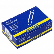 Скріпки канцелярські BUROMAX 50мм, nickel-plated, 100шт (BM.5001) Скріпки канцелярські BUROMAX 50мм, nickel-plated, 100шт (BM.5001)