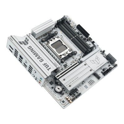 Материнcька плата ASUS TUF GAMING B850M-PLUS WIFI7 W sAM5 B850 4xDDR5 M.2 HDMI DP Wi-Fi BT mATX білий