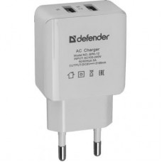 Зарядний пристрій Defender EPA-12 USB*2, 5V/2А+1A, White (83530) Зарядний пристрій Defender EPA-12 USB*2, 5V/2А+1A, White (83530)