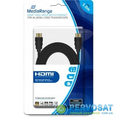 Кабель мультимедийный HDMI to HDMI 5.0m V2.0 MediaRange (MRCS158)
