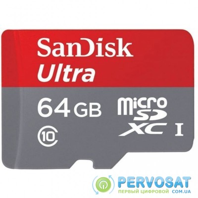 Карта памяти SanDisk 64GB microSDHC class 10 UHS-I A1 Ultra (SDSQUA4-064G-GN6MN)