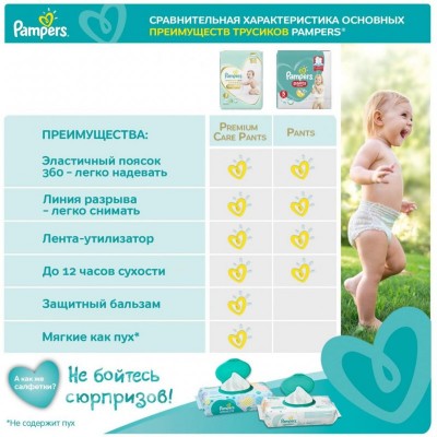 Подгузник Pampers трусики Pants Extra large Размер 6 (15+ кг), 44 шт (4015400674023)