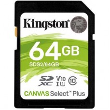 Карта пам'яті Kingston 64GB SDXC class 10 UHS-I U3 Canvas Select Plus (SDS2/64GB) Карта пам'яті Kingston 64GB SDXC class 10 UHS-I U3 Canvas Select Plus (SDS2/64GB)
